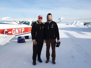 Don Simmonds, left, and Ryan Lavrench in Dryden making preparations for the trip. 