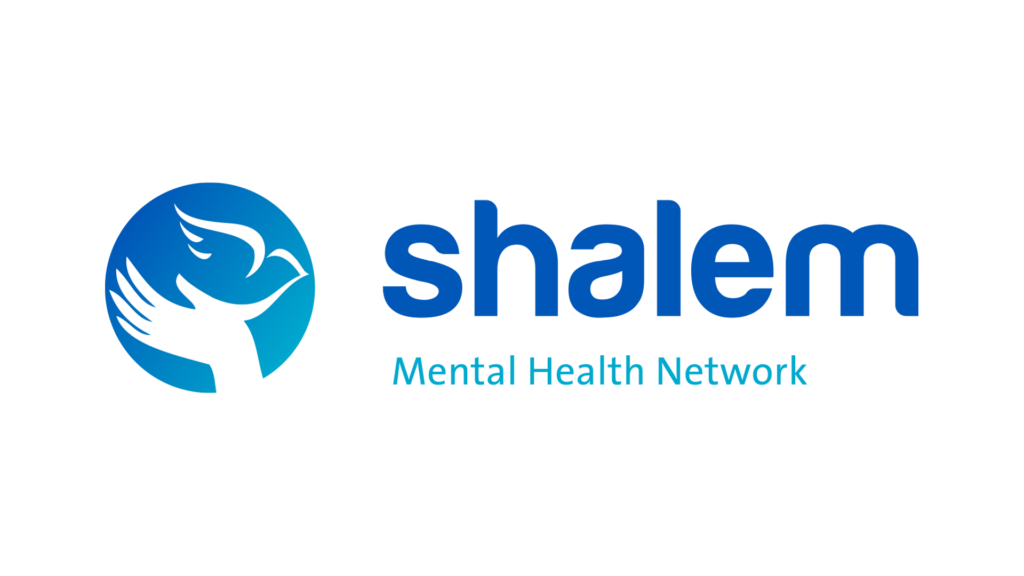 Shalem Mental Health Network logo with white dove and hand on a blue gradient.